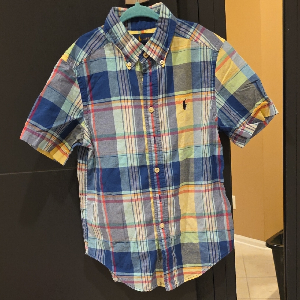 Polo by Ralph Lauren Kids Blue and Yellow Plaid Shirt